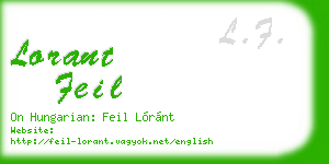 lorant feil business card